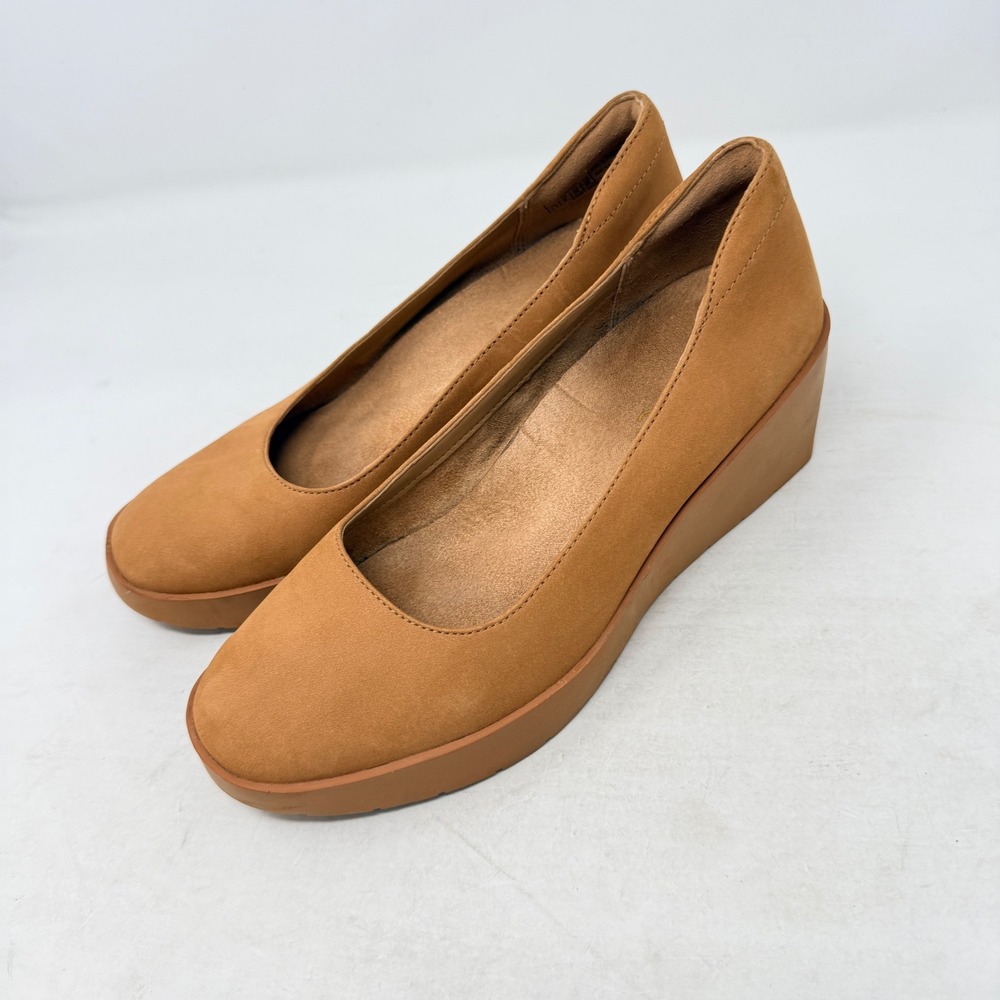 Vionic Sereno Wedge Pumps Tan 7.5 Orthopedic Comfort Workwear Shoes
